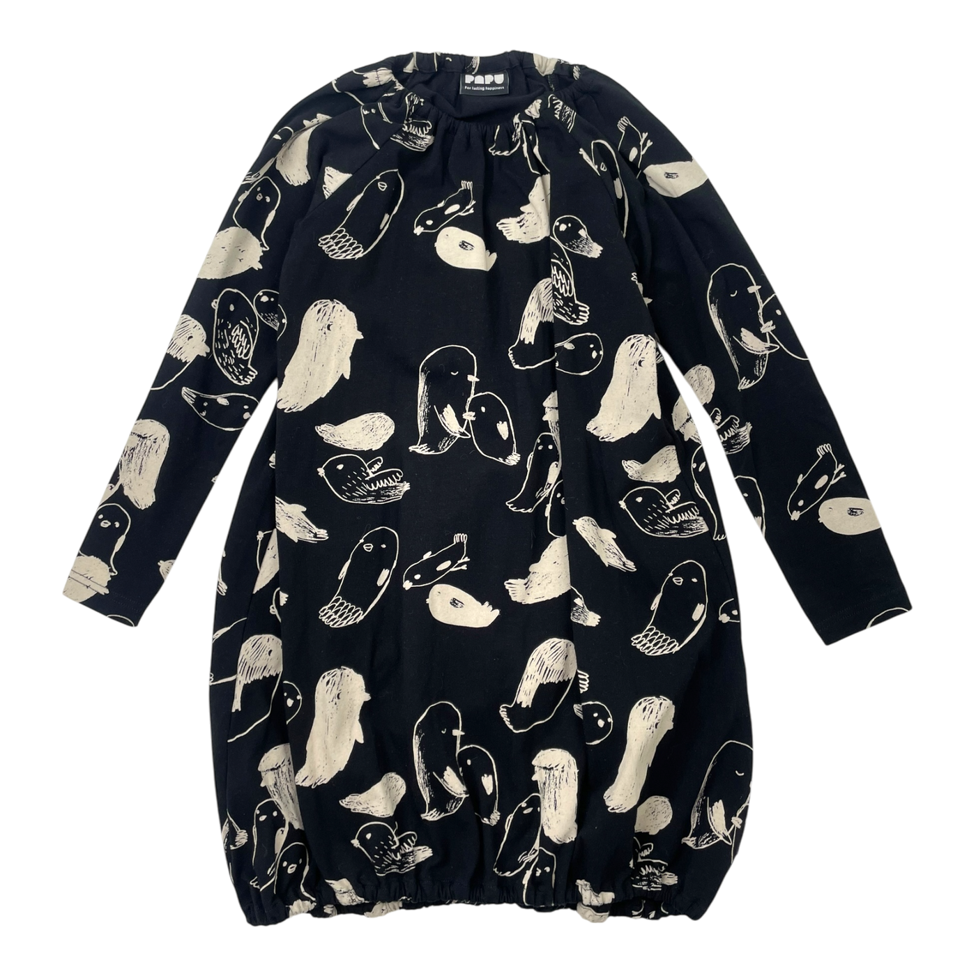 Papu pouch dress, birds | 122/128cm