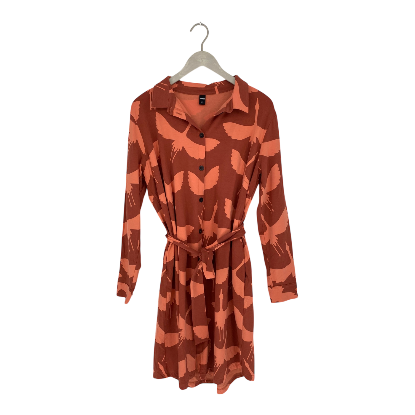 Yo Zen button shirt dress, tomato | woman M/L