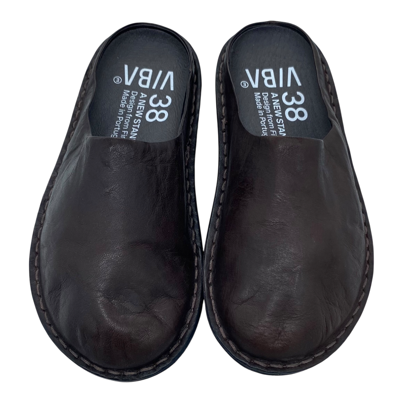 VIBAe Roma leather slippers, cocoa brown | 38