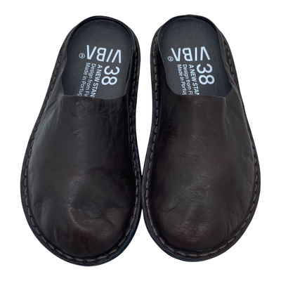 VIBAe Roma leather slippers, cocoa brown | 38