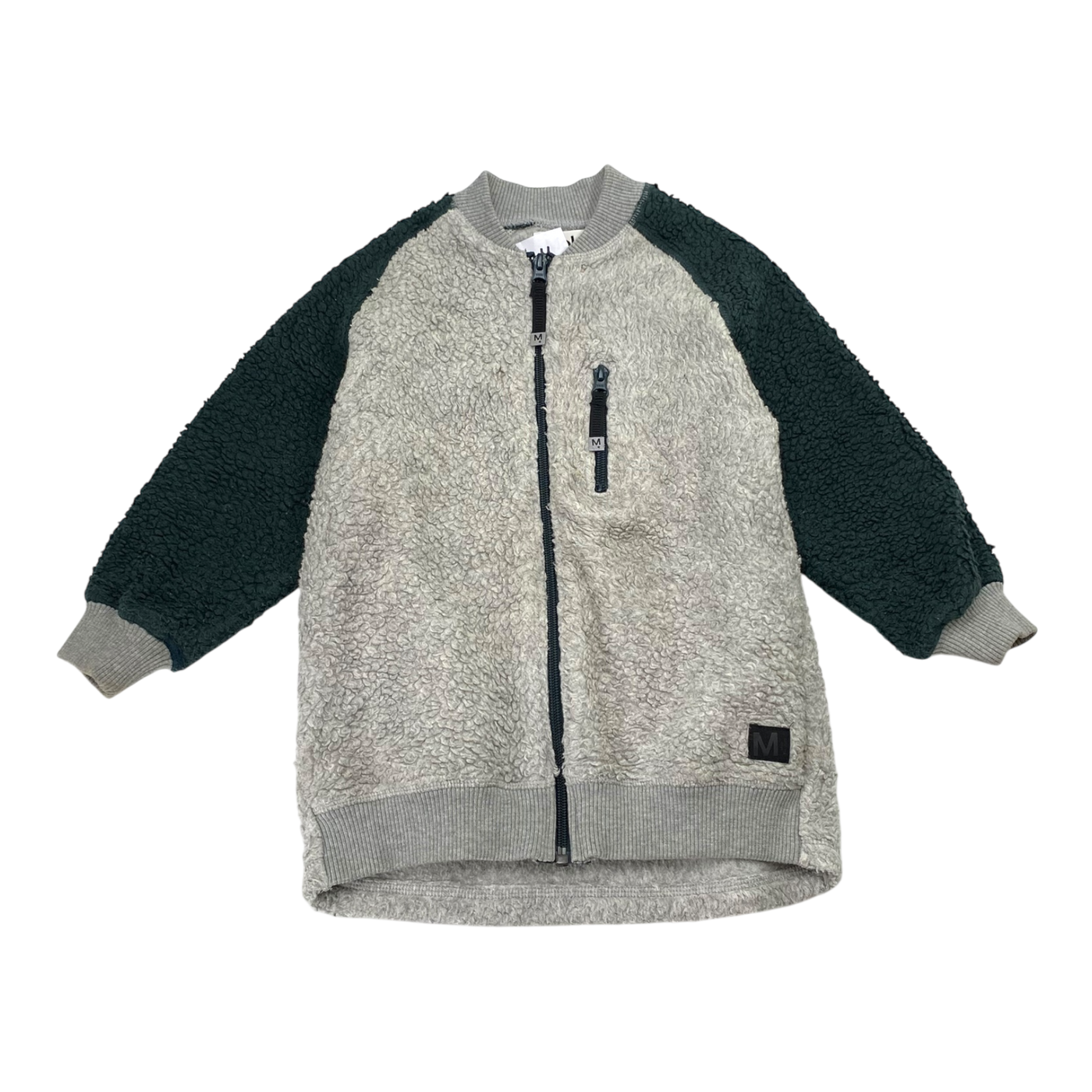 Molo uberto teddy fleece jacket, grey | 104cm