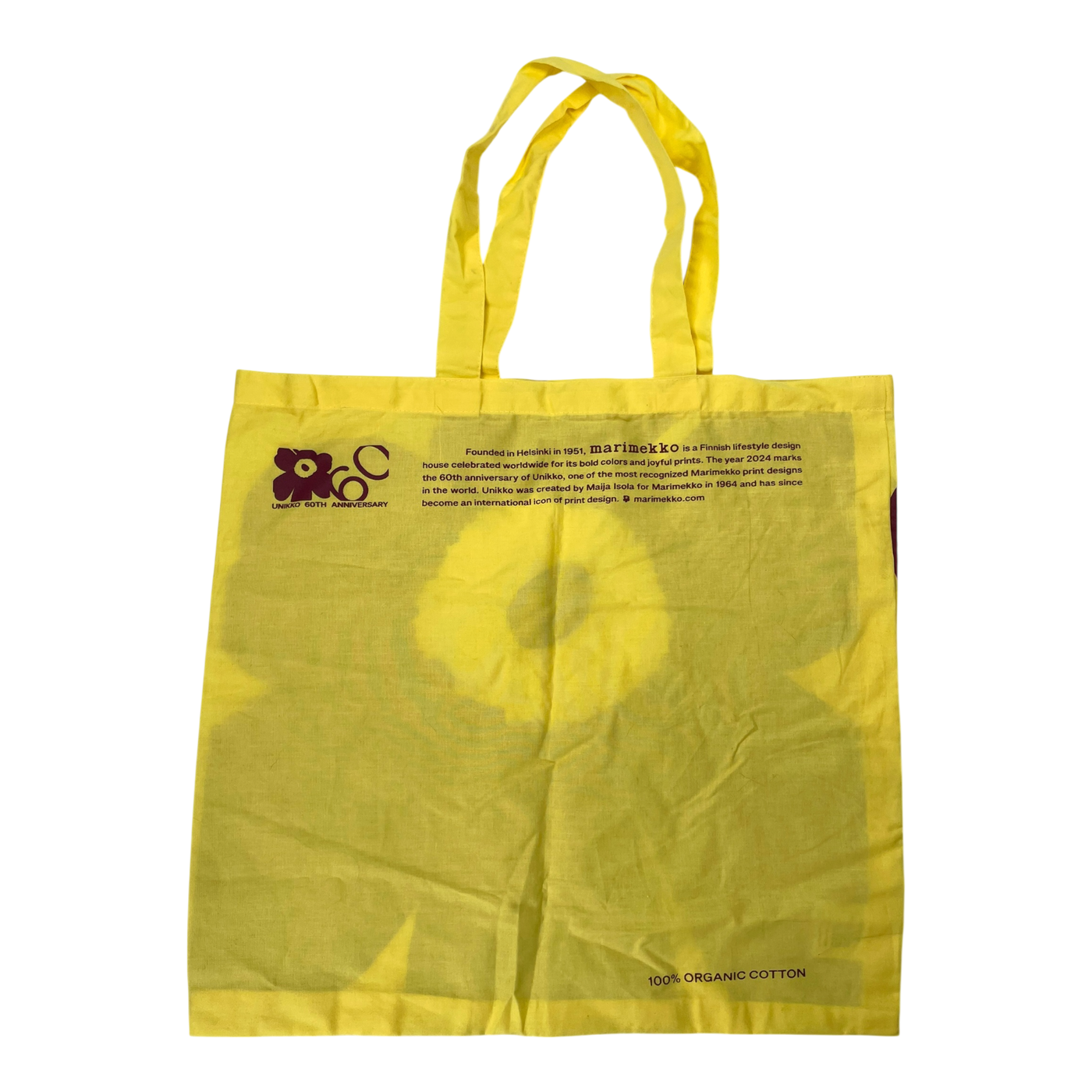 Marimekko anniversary bag, yellow unikko