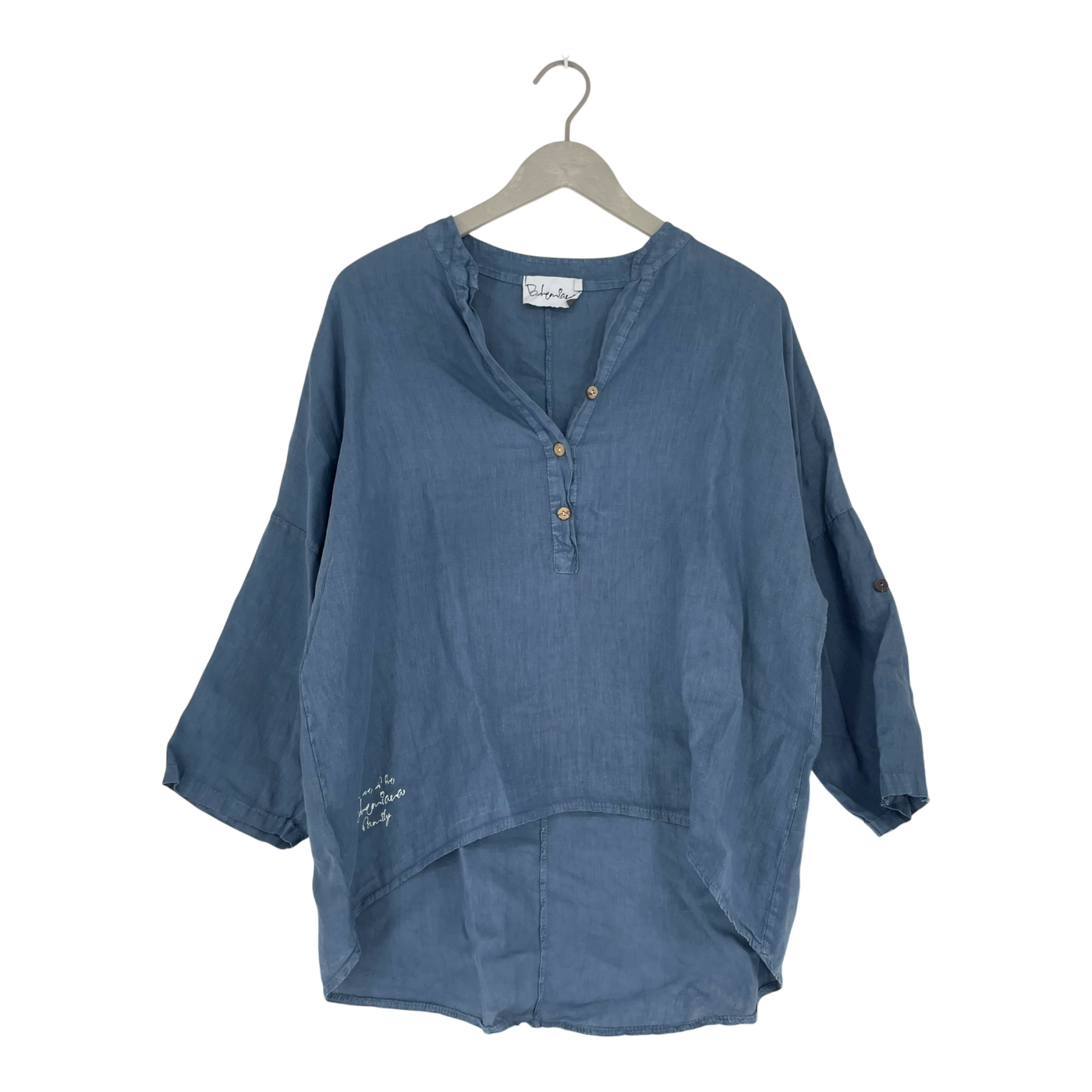 Bypias bohemianan linen blouse, blue | woman XS-M