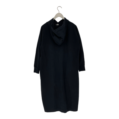 Papu giant split hoodie dress, black | woman S