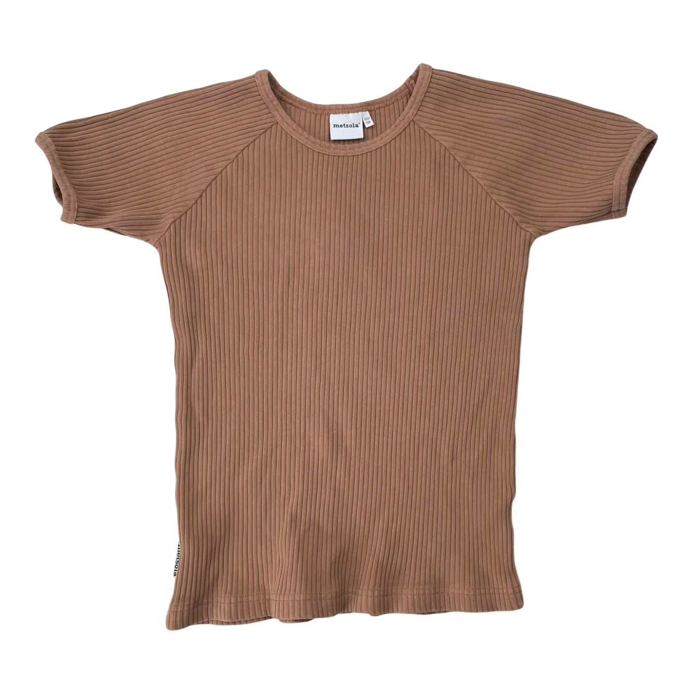Metsola Rib T-Shirt, Beige | 122/128 cm