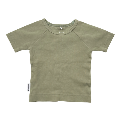 Metsola rib t-shirt, green | 80cm