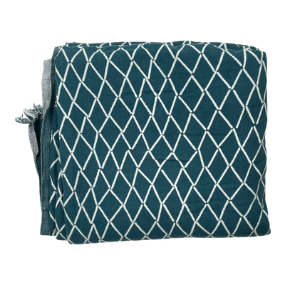 Lapuan Kankurit linen blend blanket, blue/ white