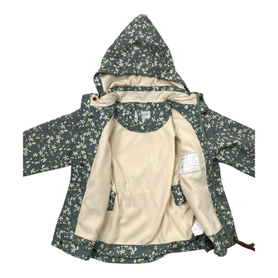 Mini A Ture midseason jacket, green flowers | 104cm