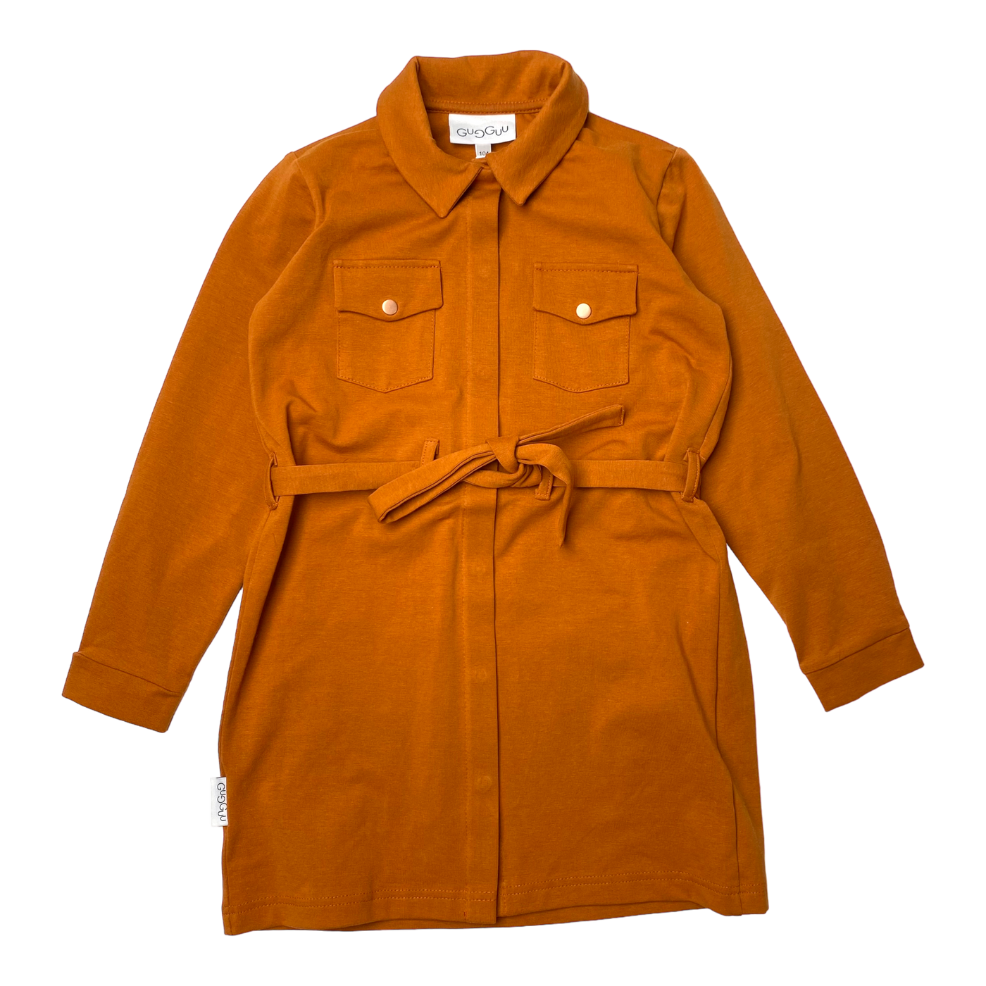 Gugguu button tunic dress, orange | 104cm