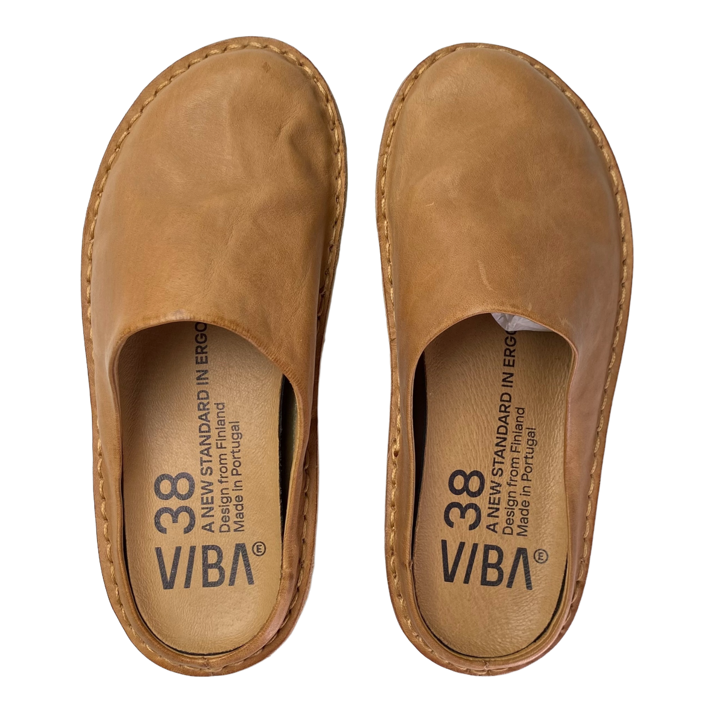 VIBAe Roma leather slippers, fawn tan | 38