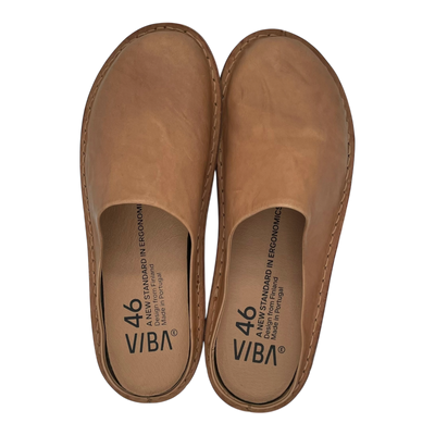 VIBAe Roma leather slippers, fawn tan | 46