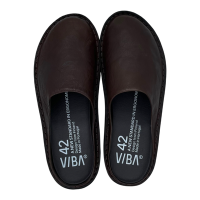VIBAe Roma leather slippers, cocoa brown | 42