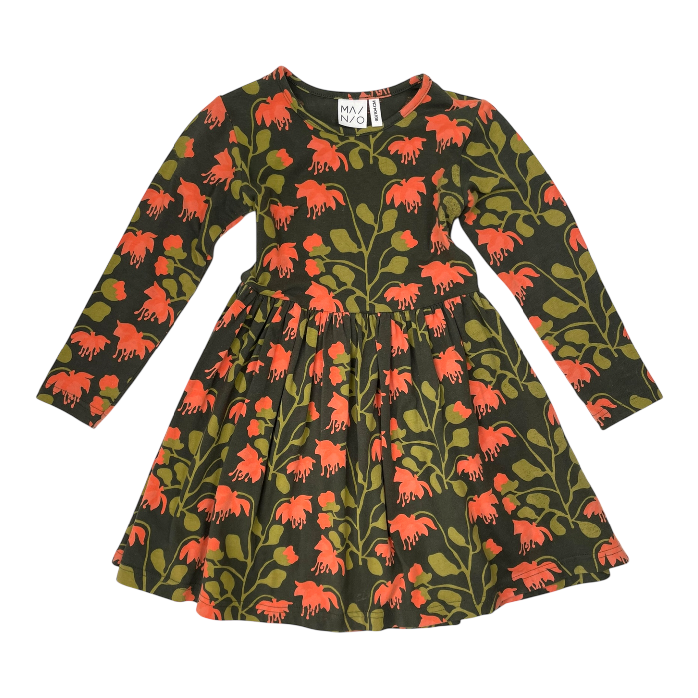 Mainio dress, orange flowers | 98/104cm