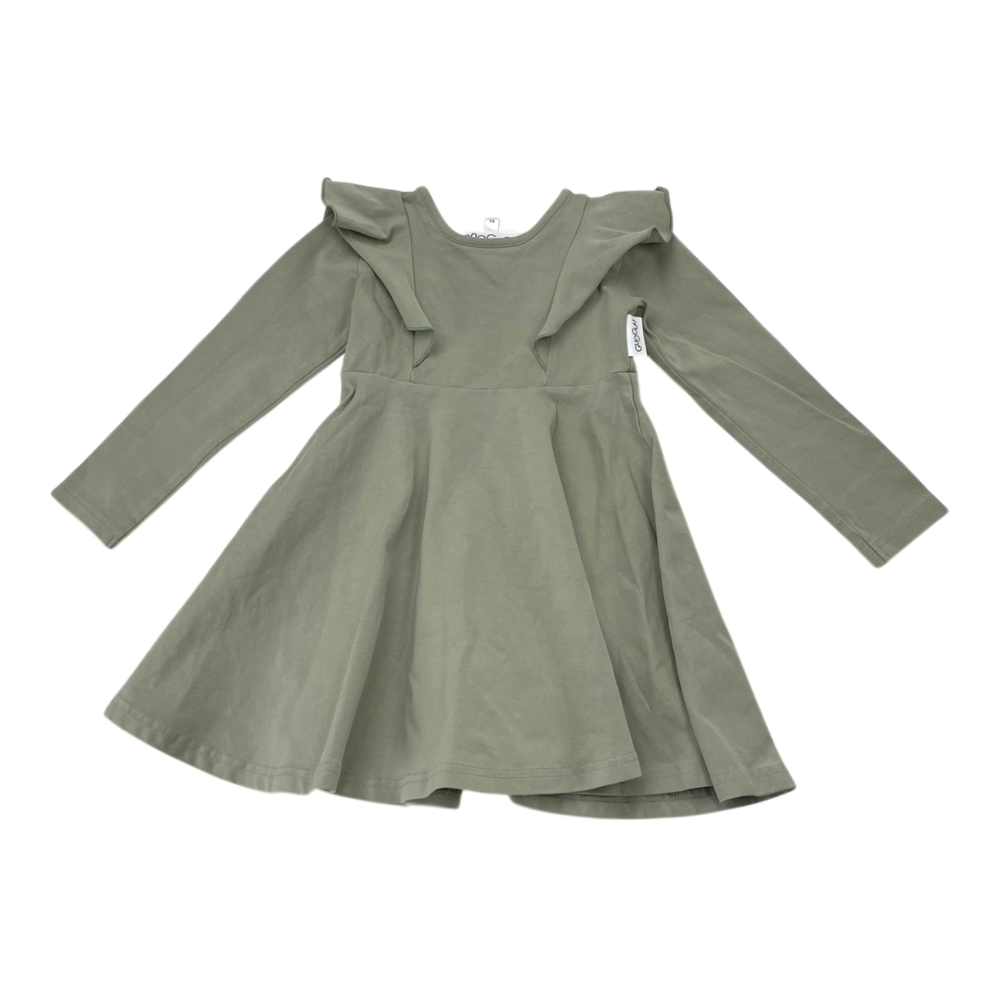Gugguu frilla dress, tea green | 80cm