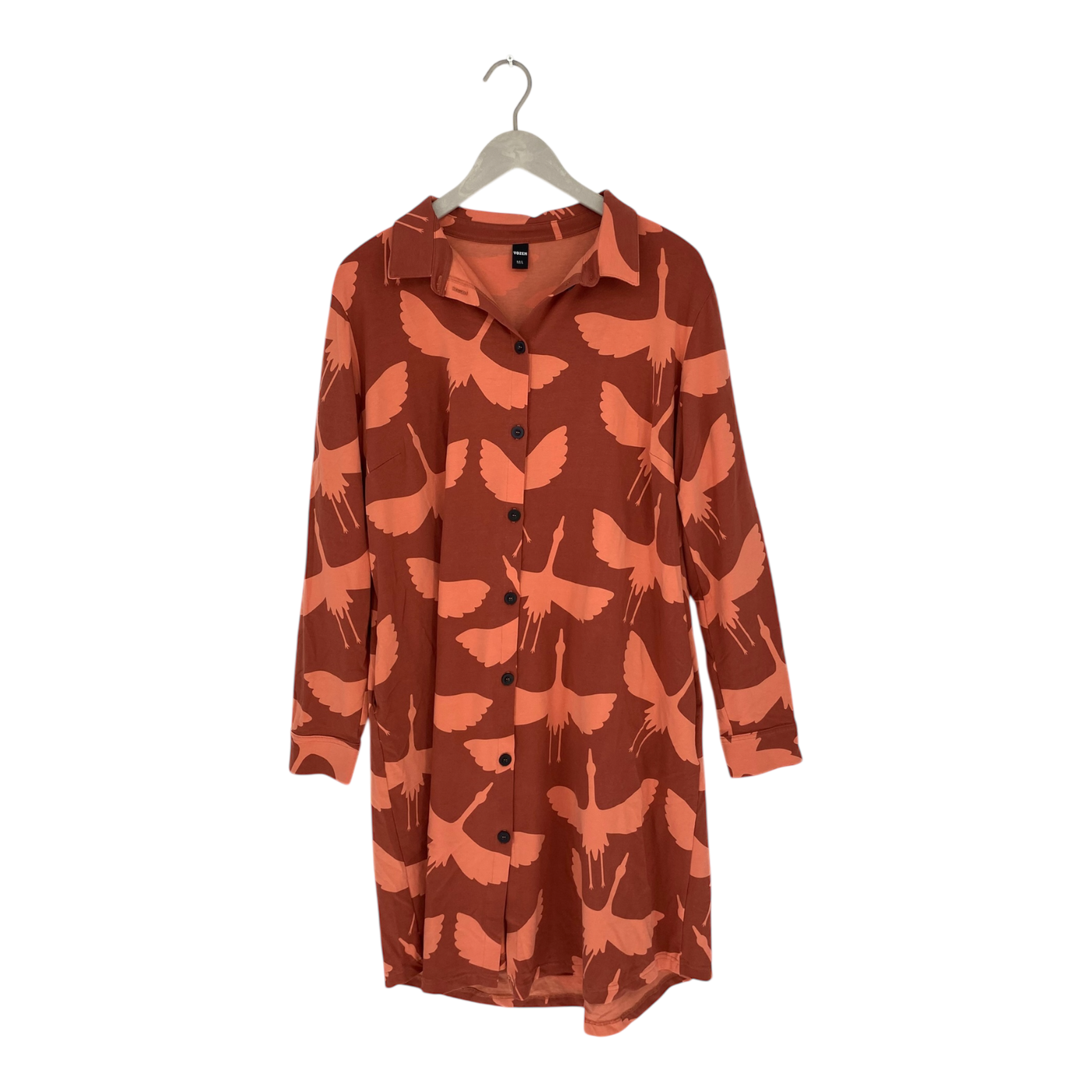 Yo Zen button shirt dress, tomato | woman M/L