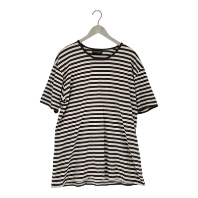 Marimekko stripe t-shirt, white/brown | woman XXL