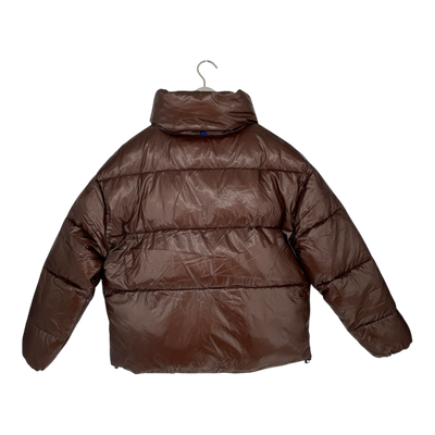 Embassy of Bricks and Logs millery puffer jacket, shiny brown | unisex S