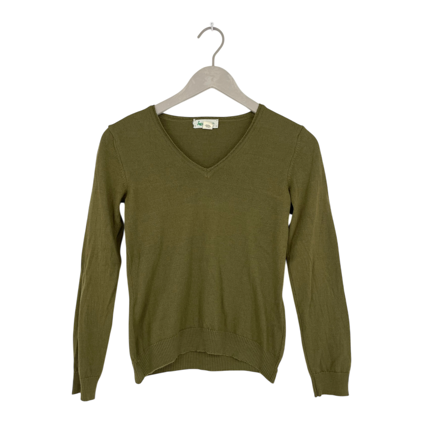Hessnatur knit sweatshirt, green | woman 36/38