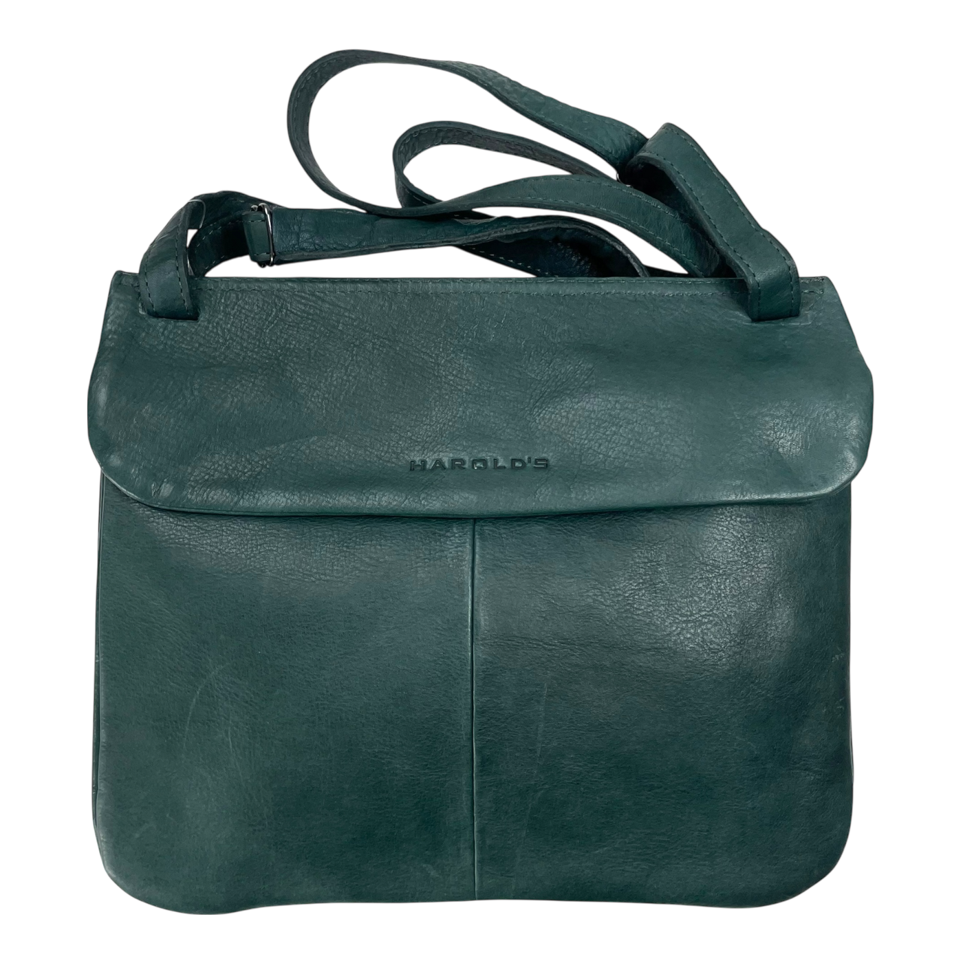 Harold's Bags leather chacoral smooth shoulder bag triple, petrol