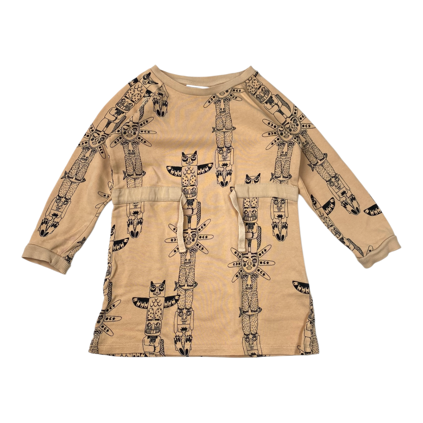 Mini Rodini sweat dress, totem animals | 92/98cm