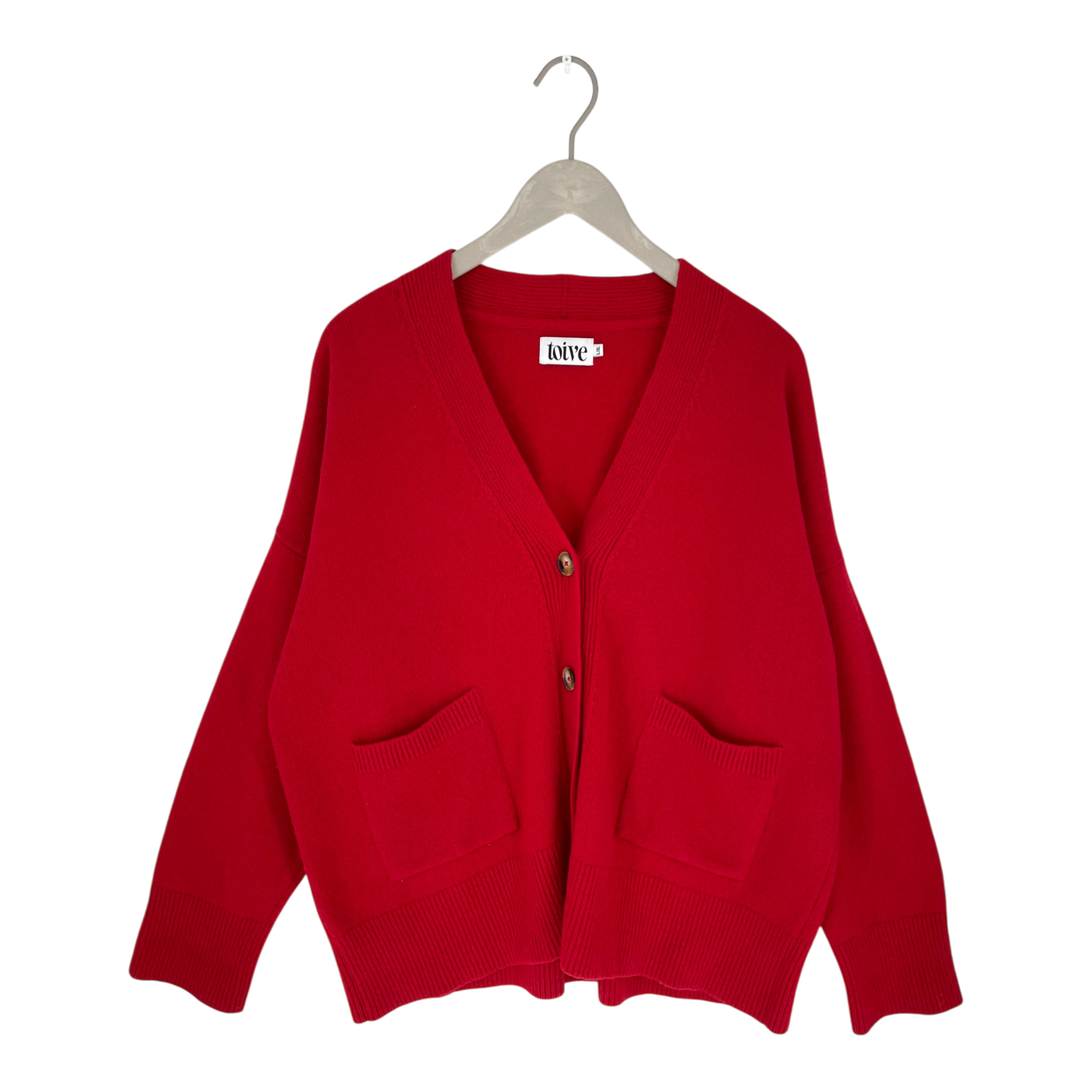 Toive kaste wool cardigan, red | woman L/XL