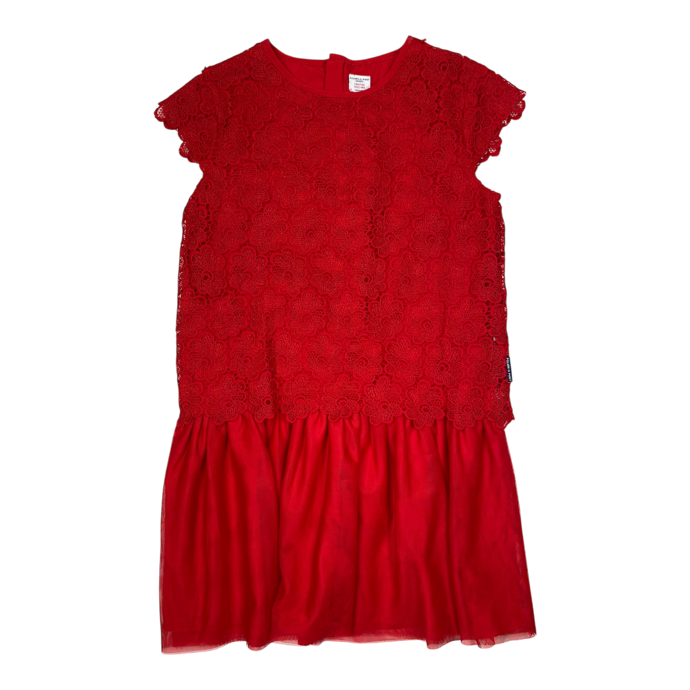 Polarn O. Pyret lace dress, red | 146/152cm
