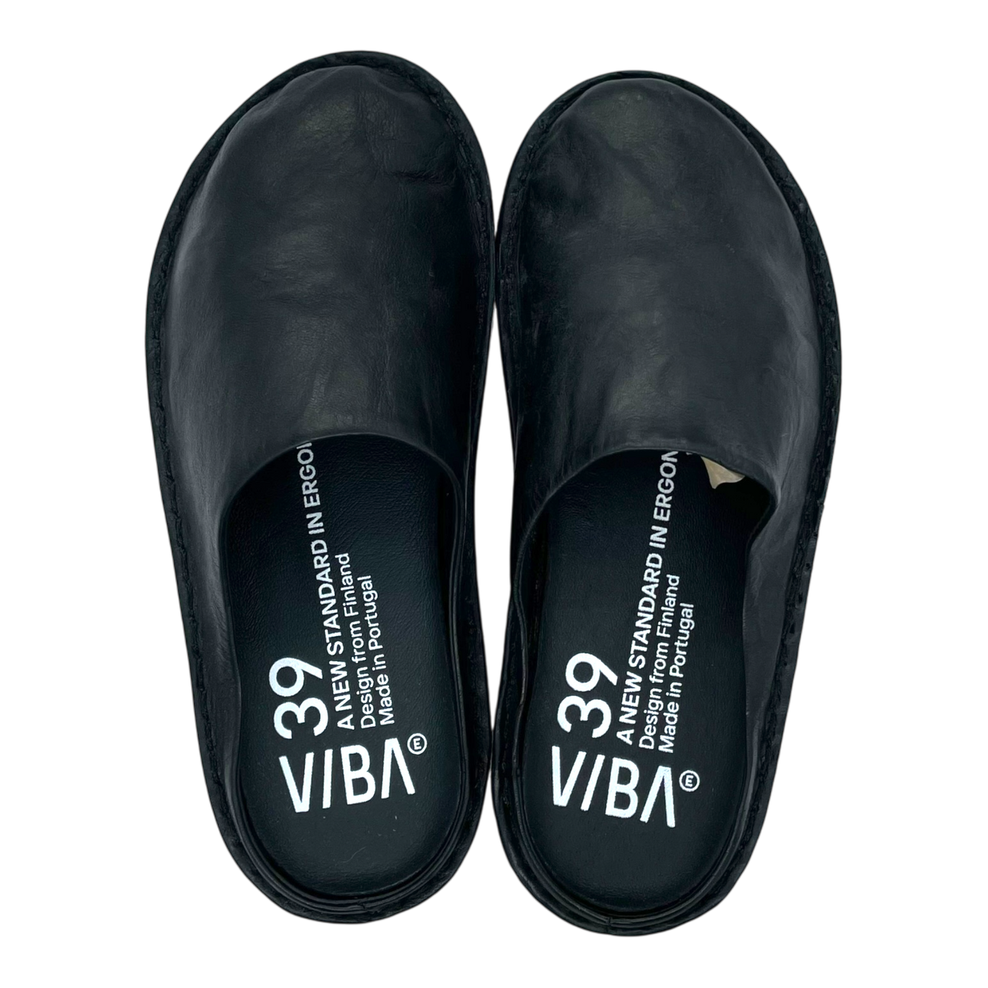 VIBAe Roma leather slippers, preto black | 39