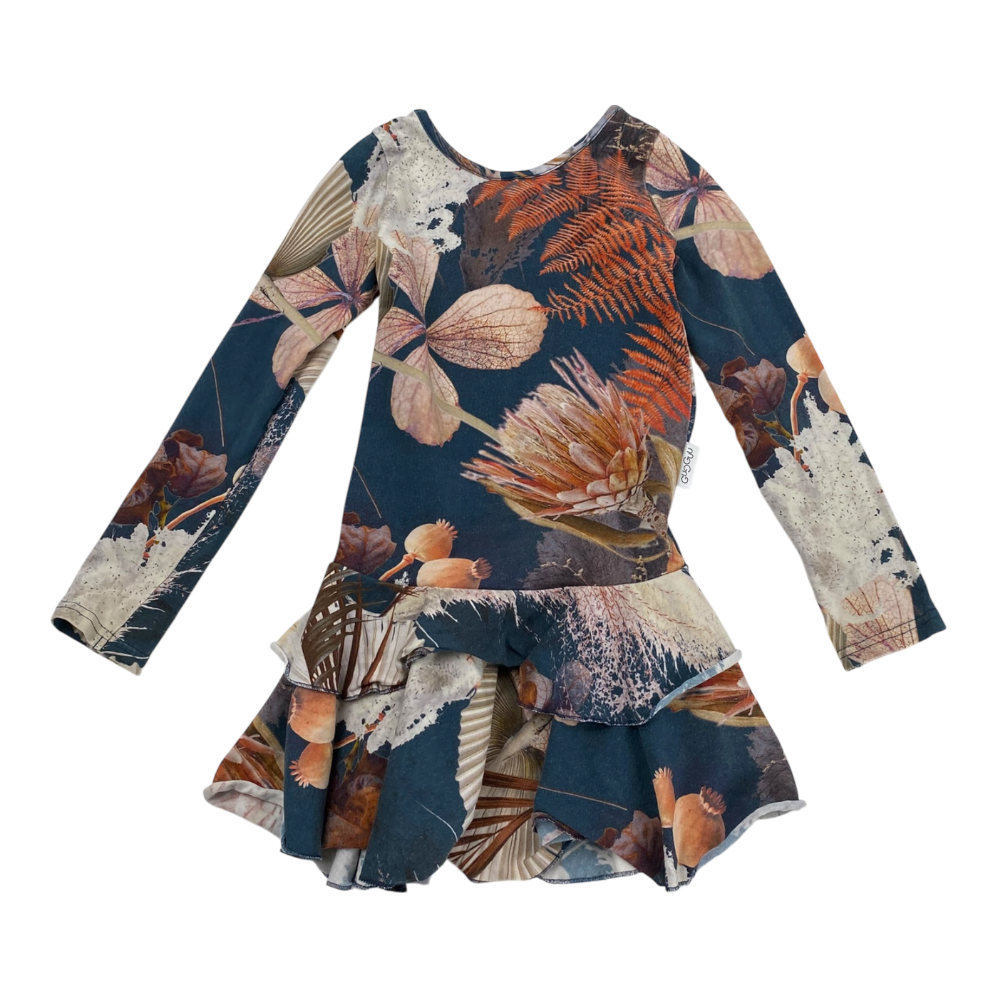 Gugguu frilla dress, flower | 98cm