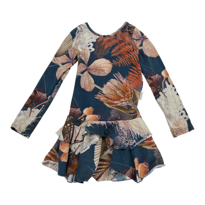 Gugguu frilla dress, flower | 98cm