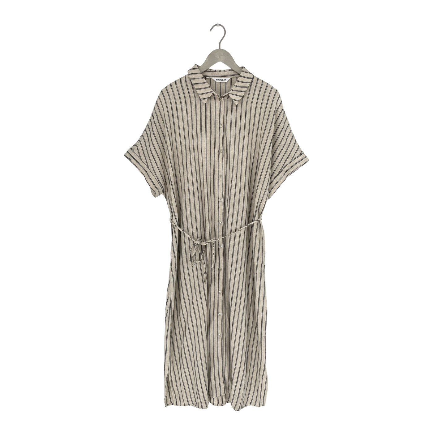 Soft Rebels violet shirt dress, striped | woman XXL