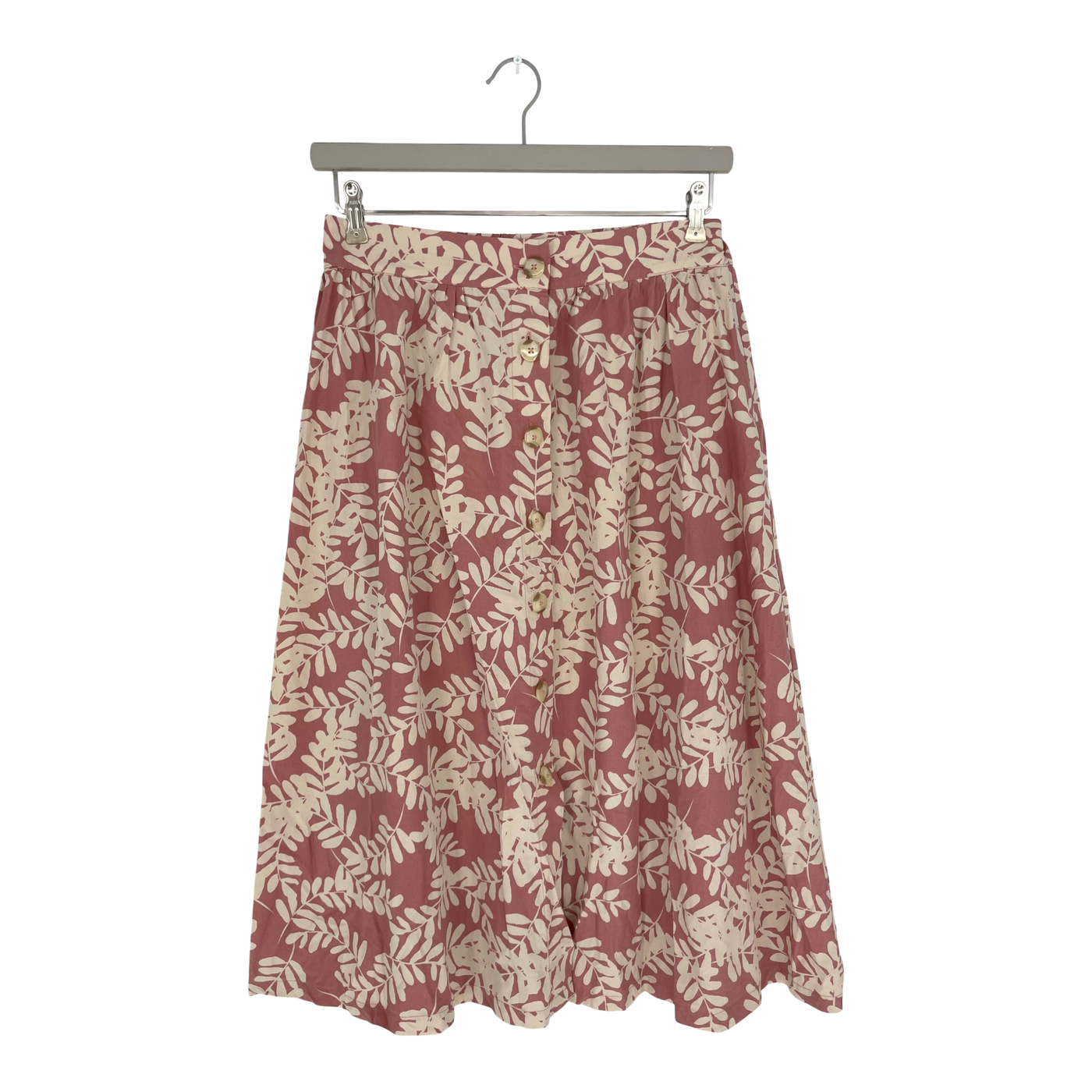 Kaiko woven button skirt, leafs | woman M