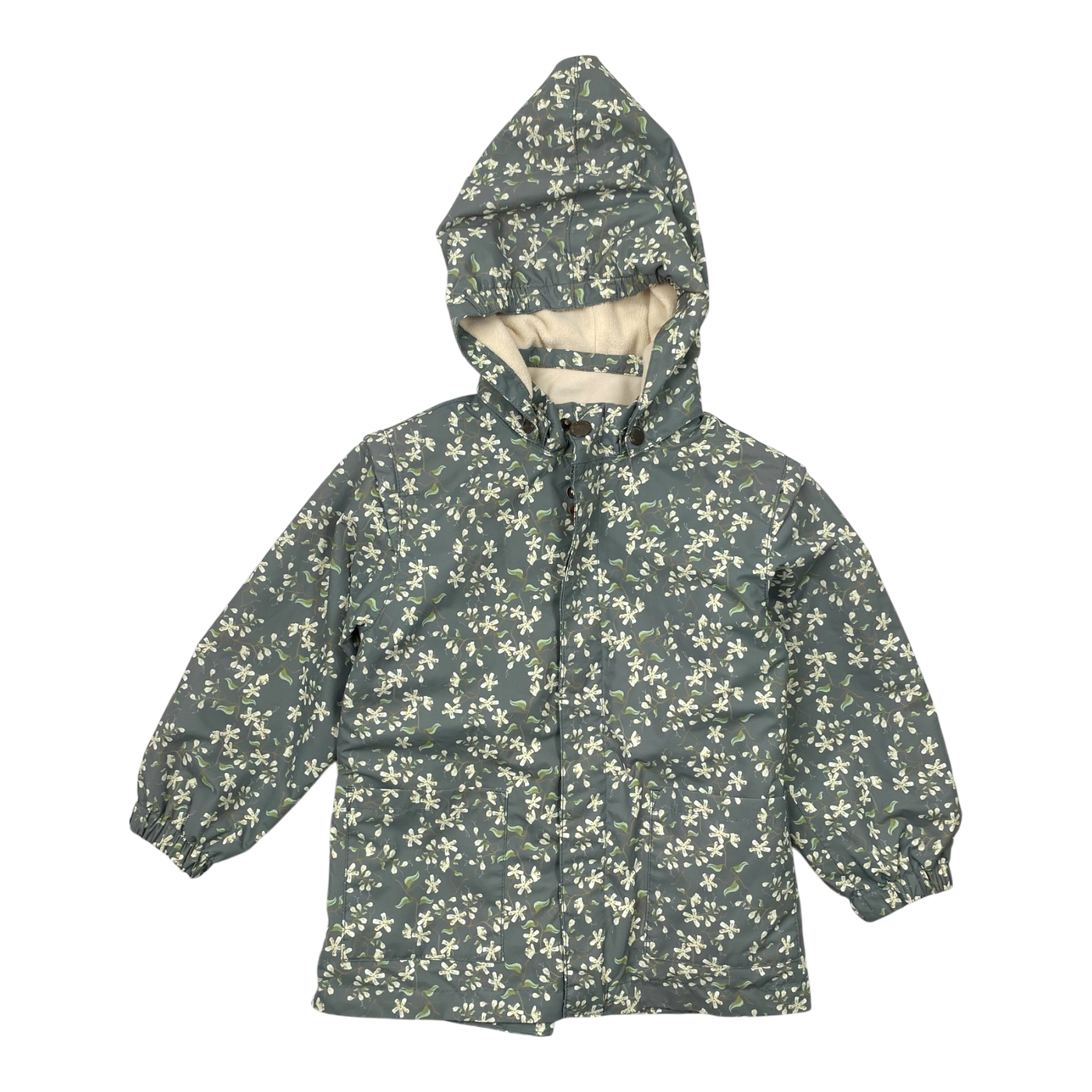 Mini A Ture midseason jacket, green flowers | 104cm