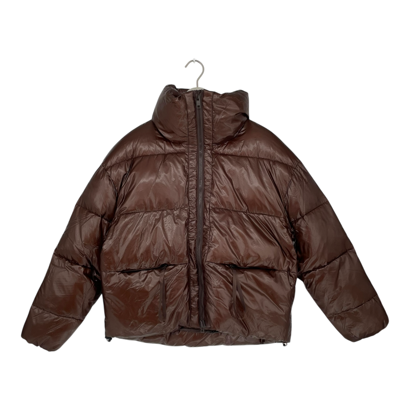 Embassy of Bricks and Logs millery puffer jacket, shiny brown | unisex S