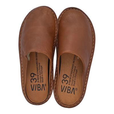 VIBAe Roma leather slippers, cognac brown | 39