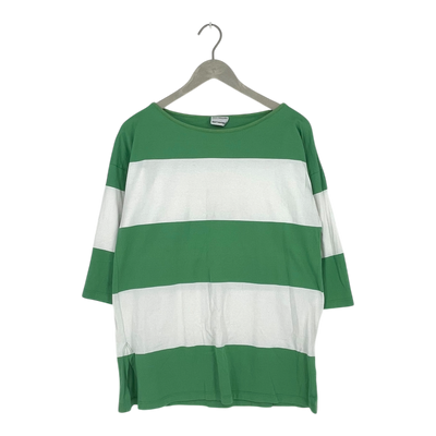 Marimekko vintage tricot shirt, green and white | unisex S
