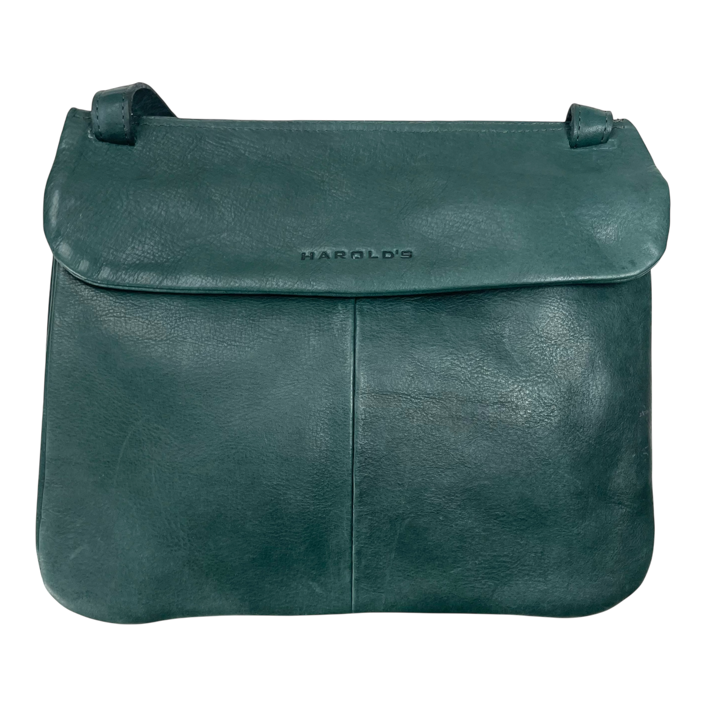 Harold's Bags leather chacoral smooth shoulder bag triple, petrol