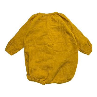 Monkind muslin puff onesie, amber | 2-3y