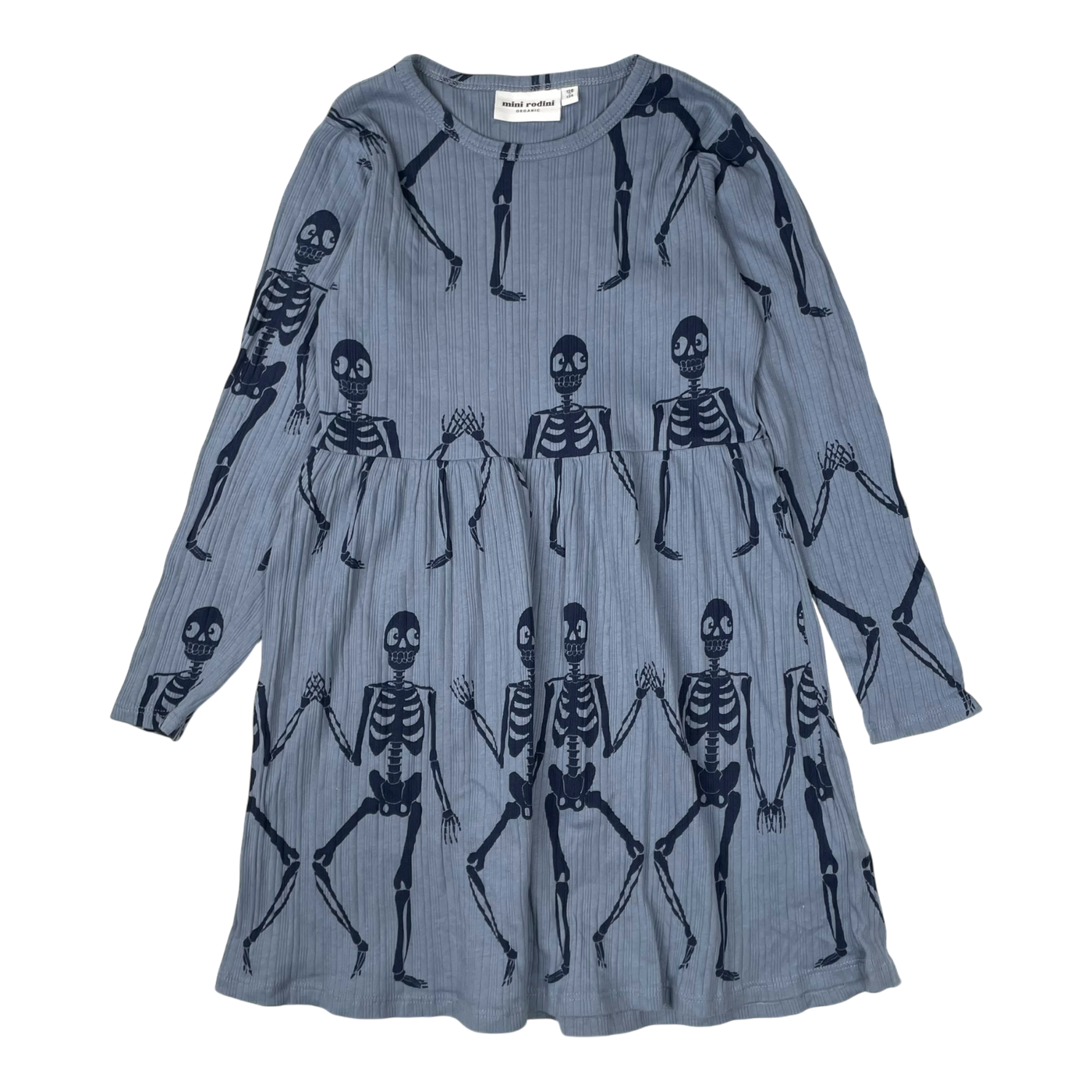 Mini Rodini rib dress, skeleton | 128/134cm