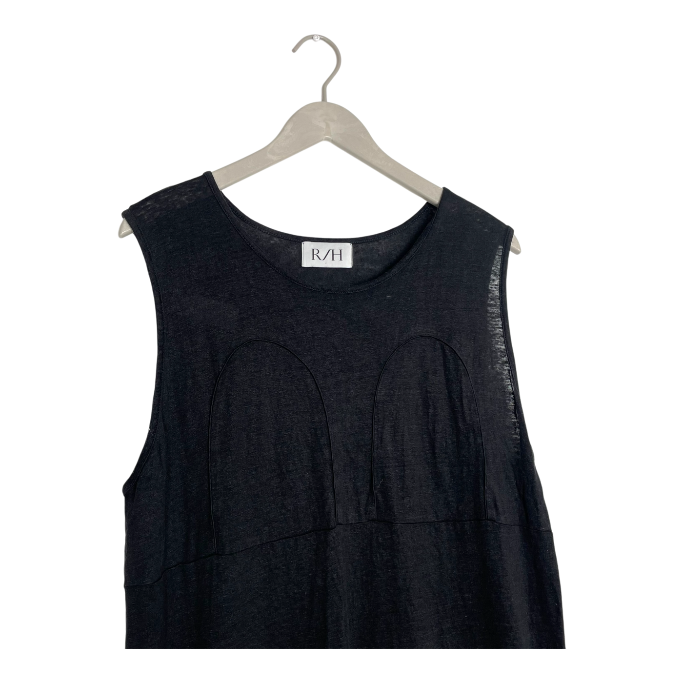 R/H linen tank dress, black | woman XS