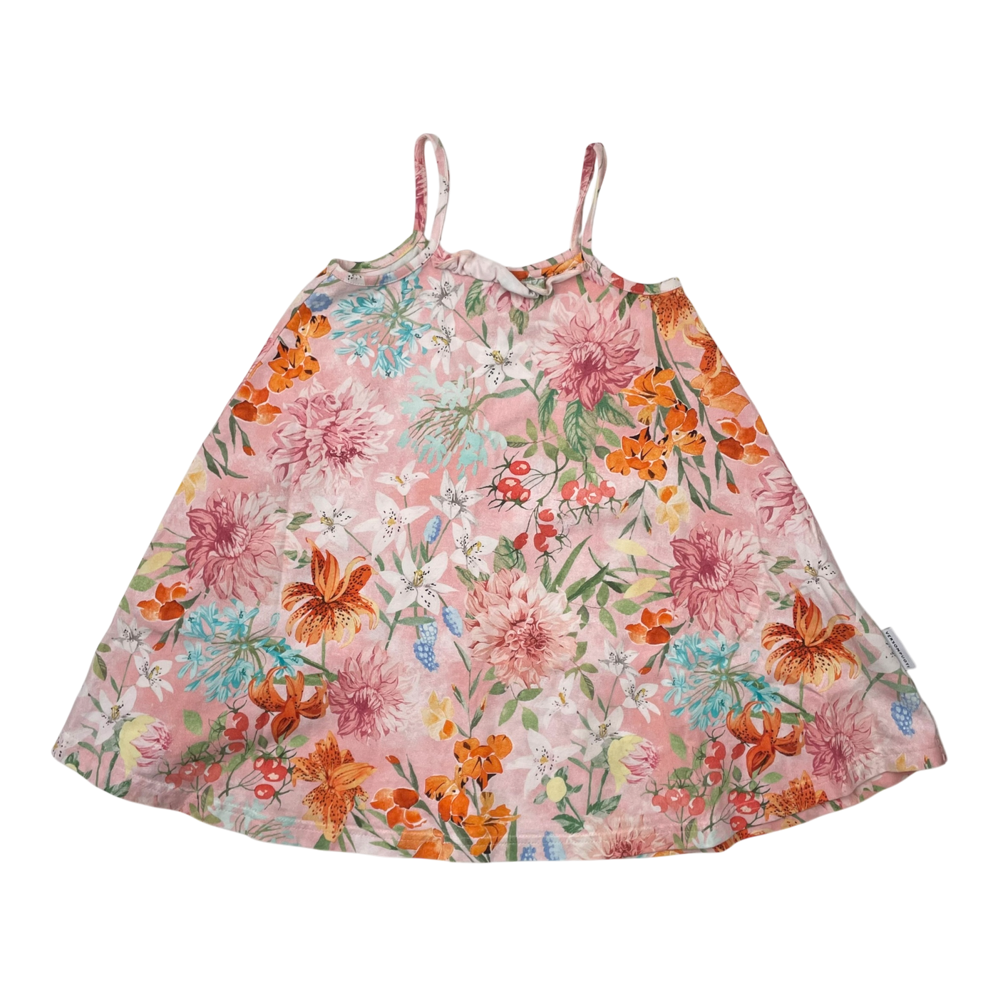 Versonpuoti spaghetti dress, flowers | 104/110cm