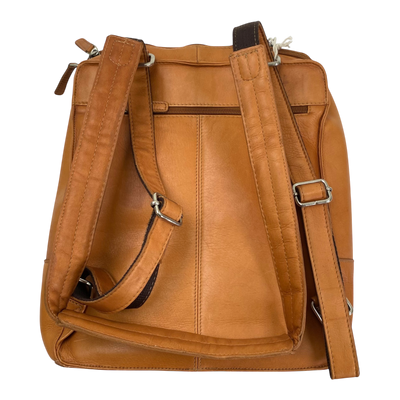 Harold's Bags leather submarine notebook backpack small, cognac