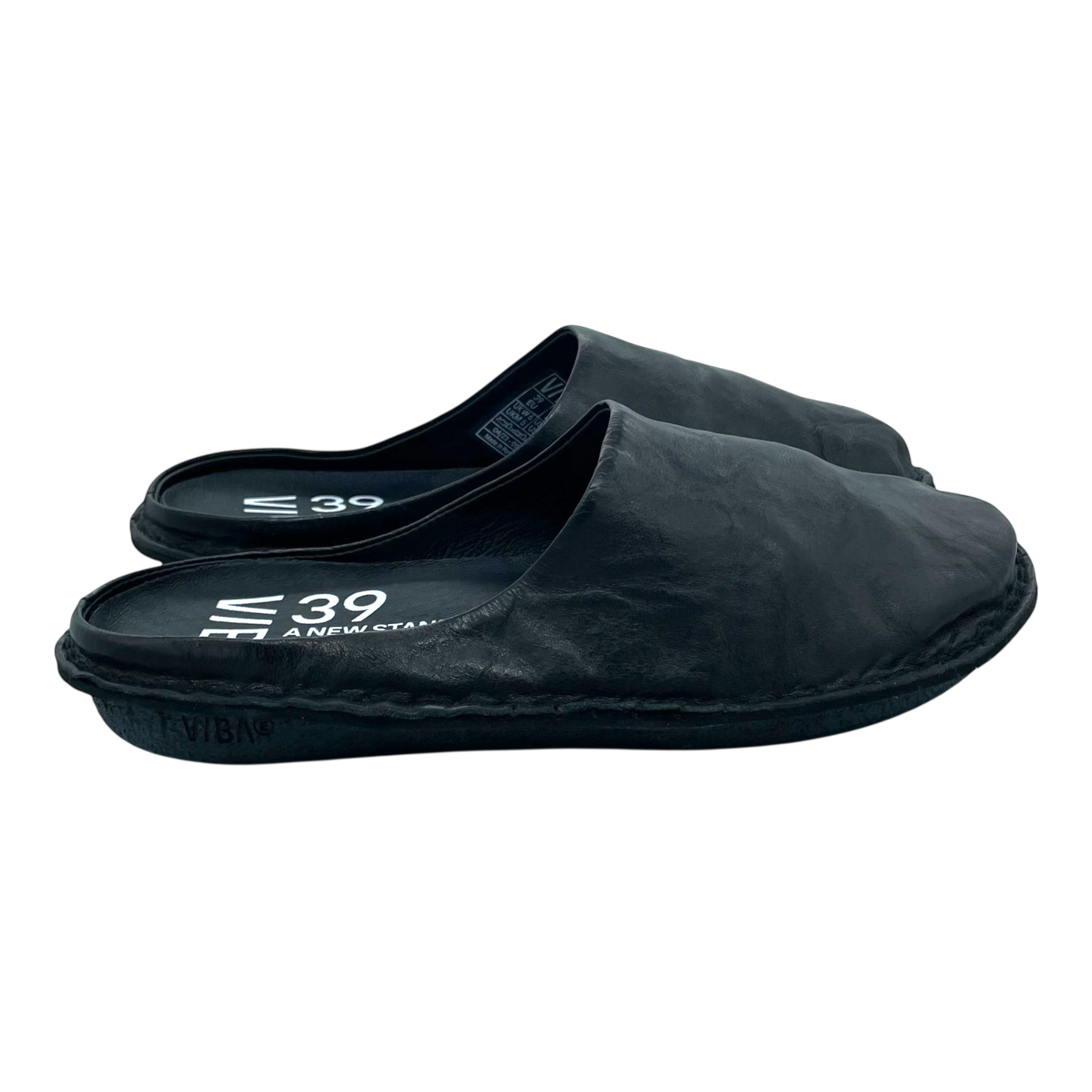 VIBAe Roma leather slippers, preto black | 39