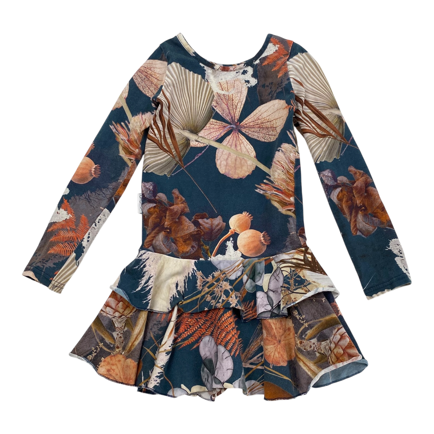 Gugguu frilla dress, flower | 98cm