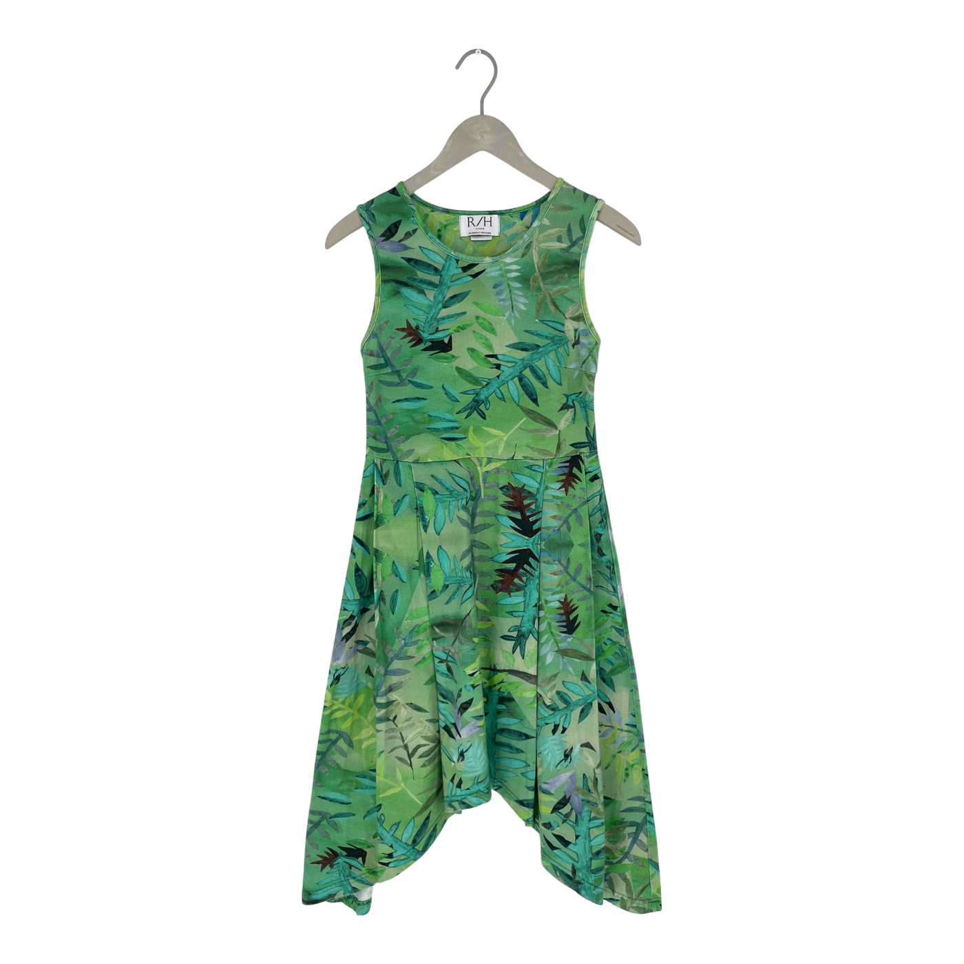 R/H belted tank dress, leafs | woman M