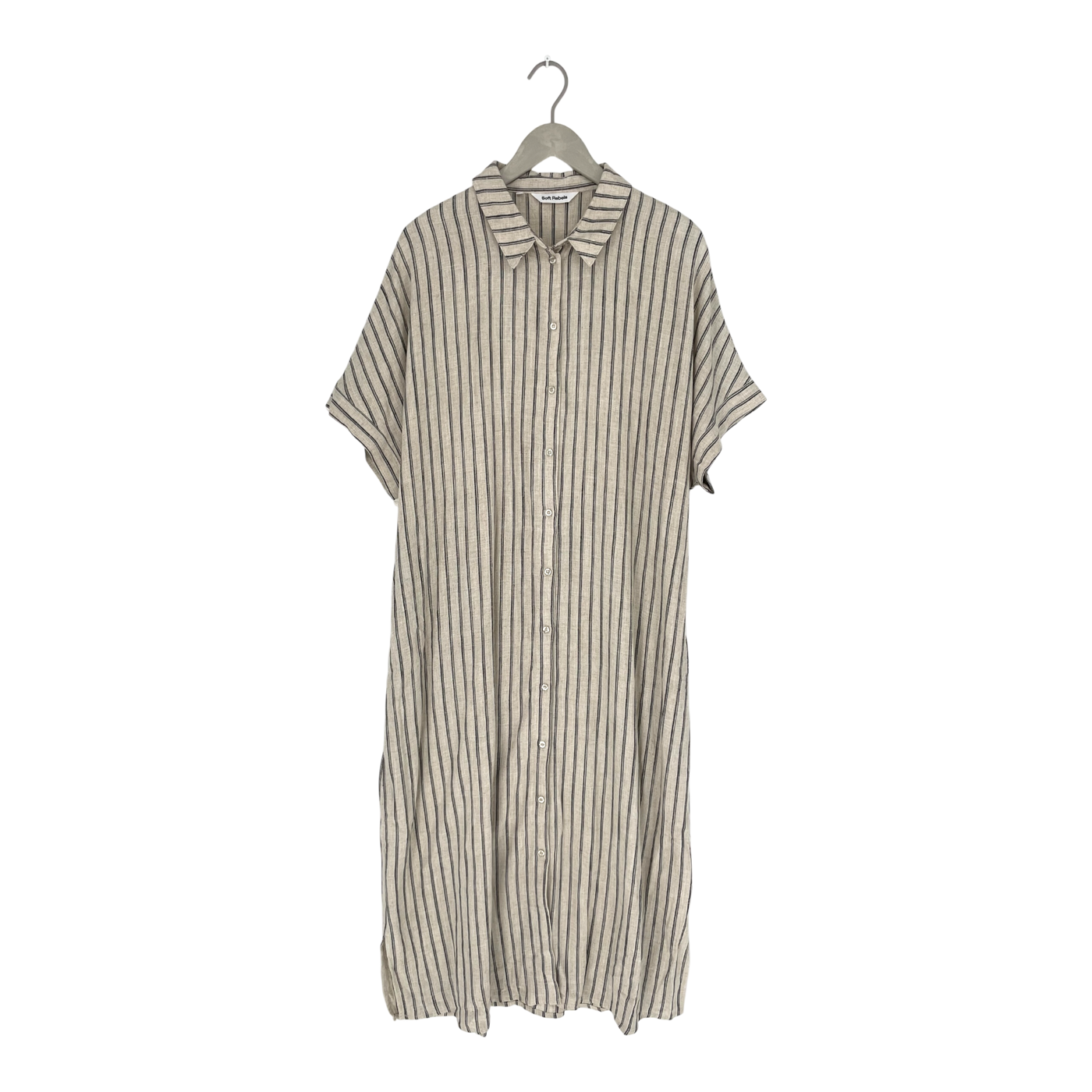 Soft Rebels violet shirt dress, striped | woman XXL