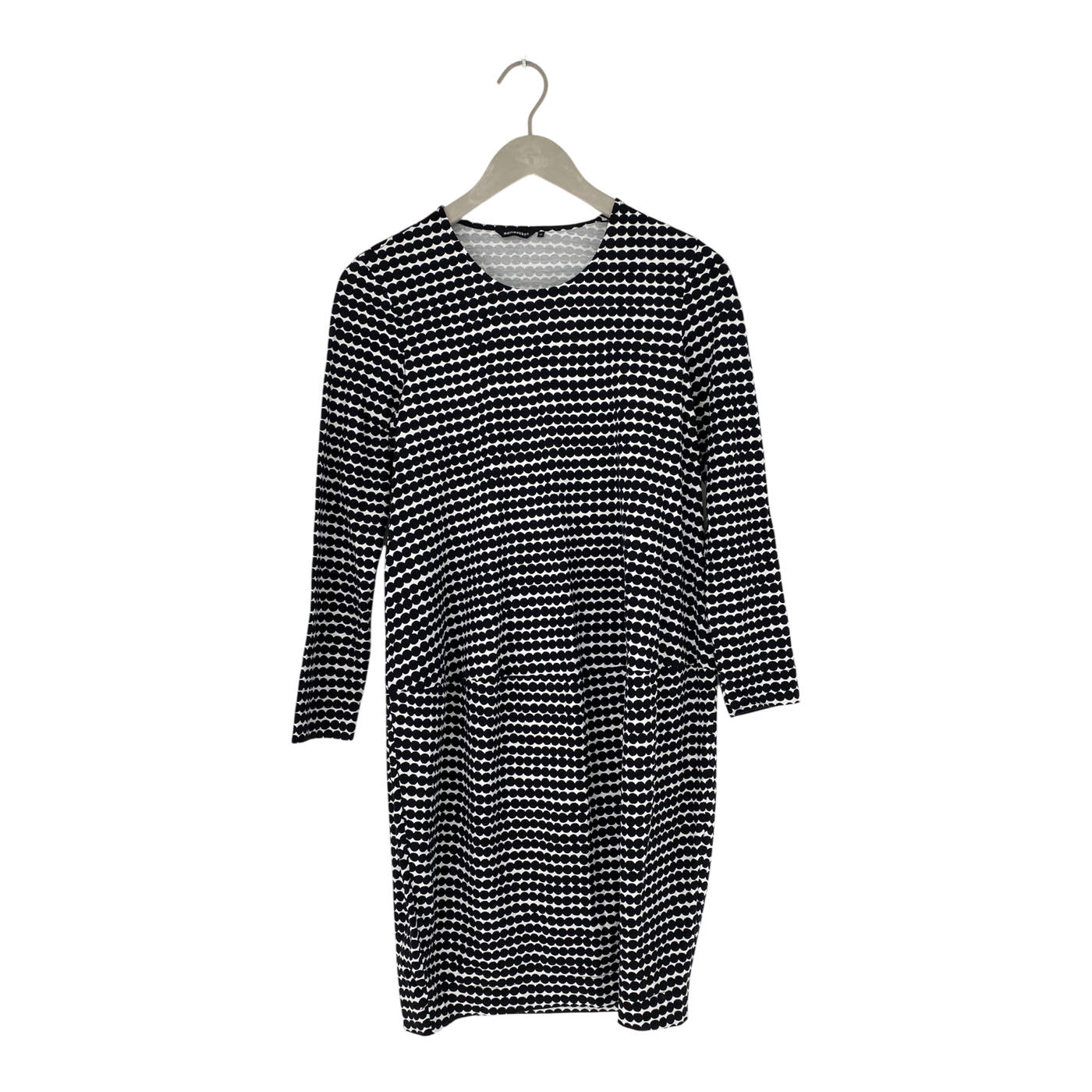 Marimekko pussukka pikku räsymatto dress, black dots | woman XS