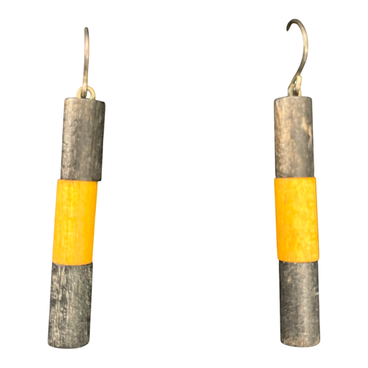 Aarikka earrings, black /yellow