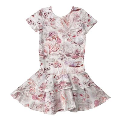 Gugguu t-shirt frilla dress, seashell | 122cm