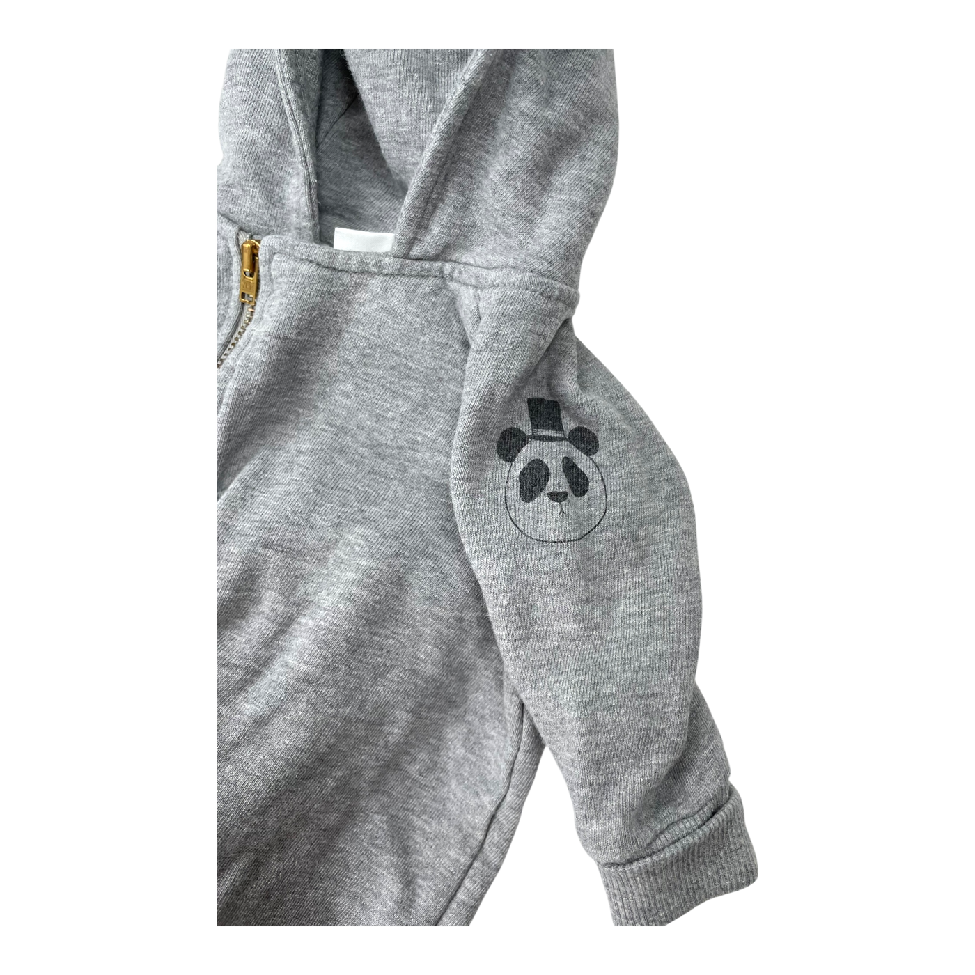 Mini Rodini basic bunny jumpsuit, grey | new born