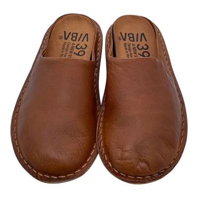 VIBAe Roma leather slippers, cognac brown | 39